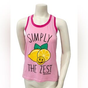 Joe Boxer Pink Lemon “Simply The Zest” Graphic Racerback Tank Top Medium NWT